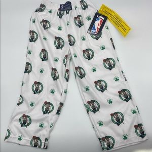 BOSTON CELTICS BOYS Lounge Pants PJ Bottoms NWT NBA Size 4/6 Small White.